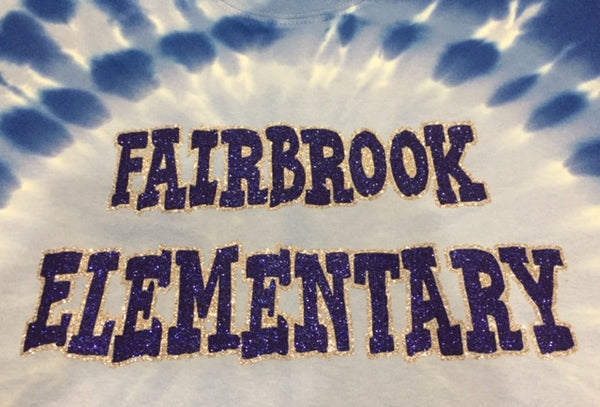 Fairbrook Elementary - Glitter Design - Window Tie-Dye Tee